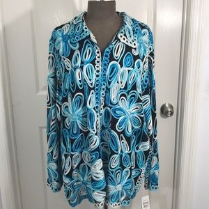 NWT Mesh Insert Embroidered Jacket size 2X